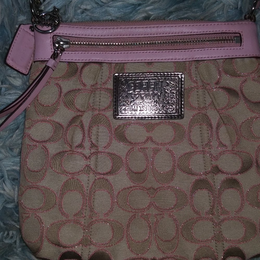 Authentic Coach Poppy Swingpack Pink Khaki
